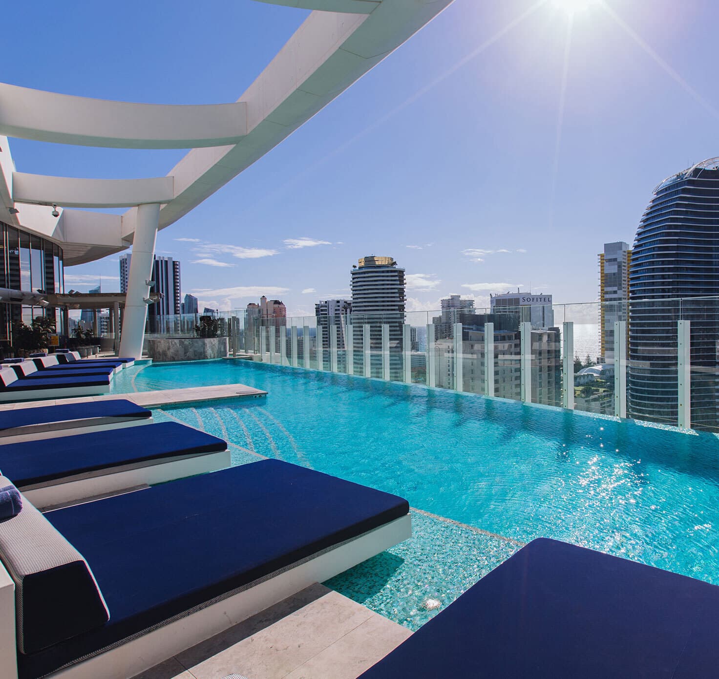 View from pool deck at Nineteen at The Star Gold Coast.