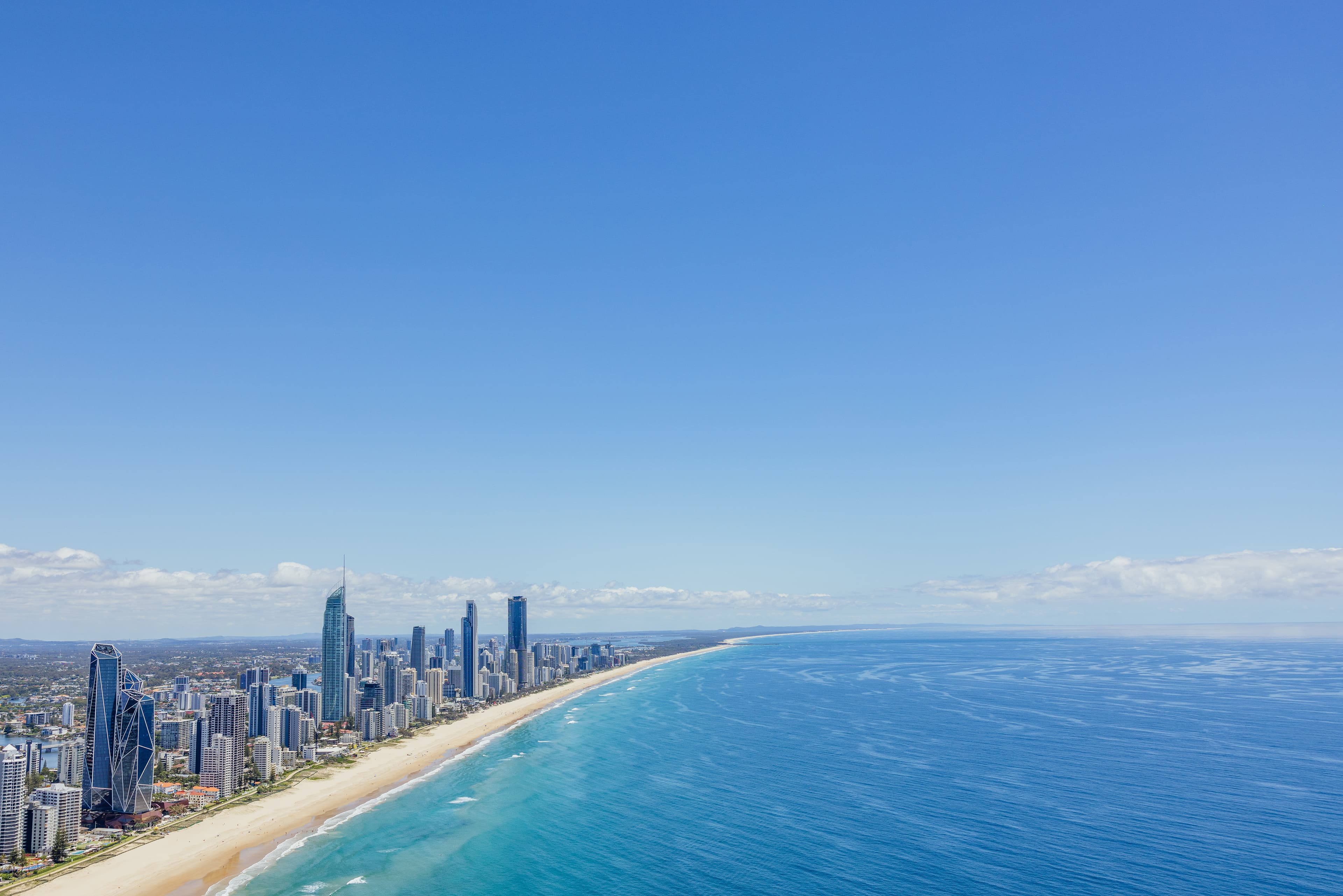 Gold Coast city skyline and beach.