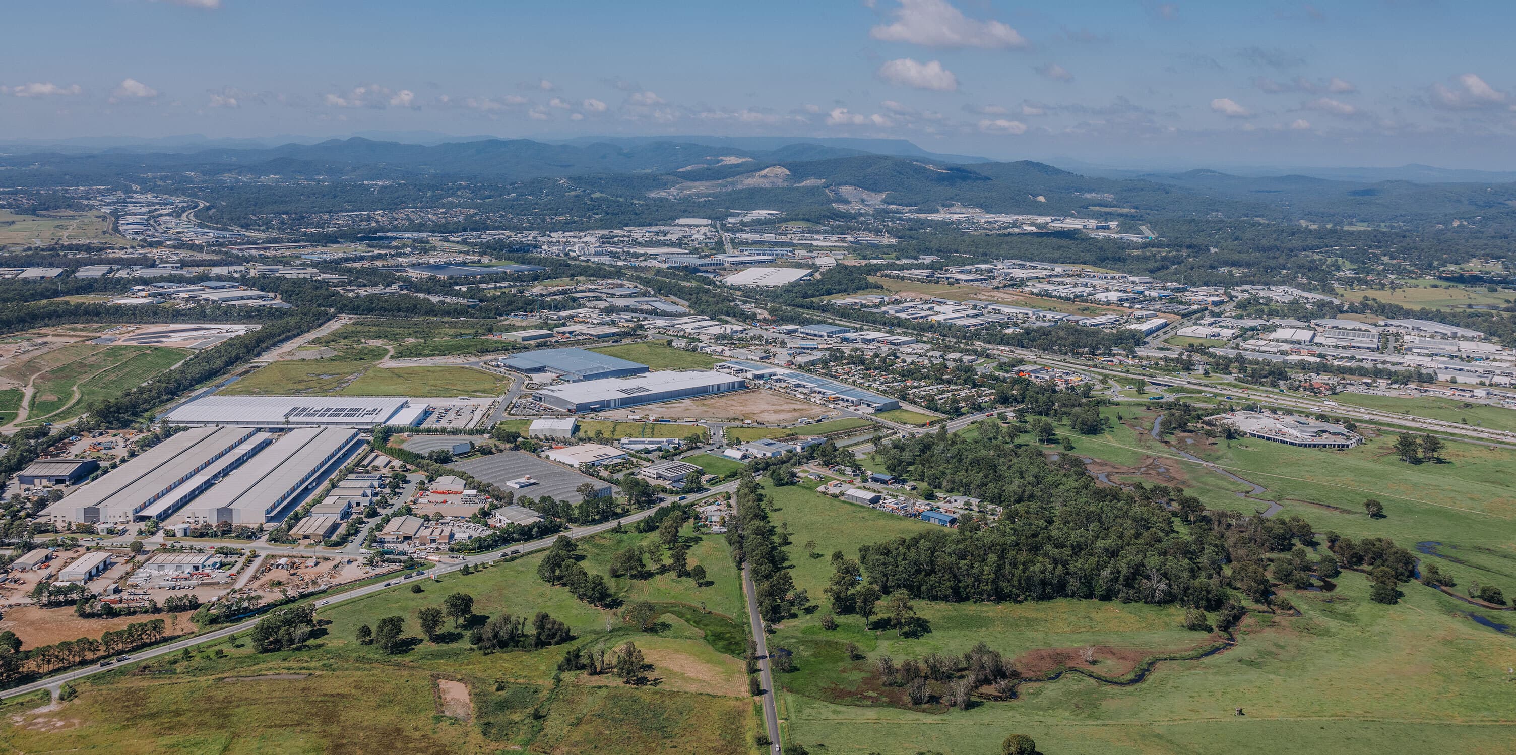 Yatala Enterprise Area industrial and green spaces.