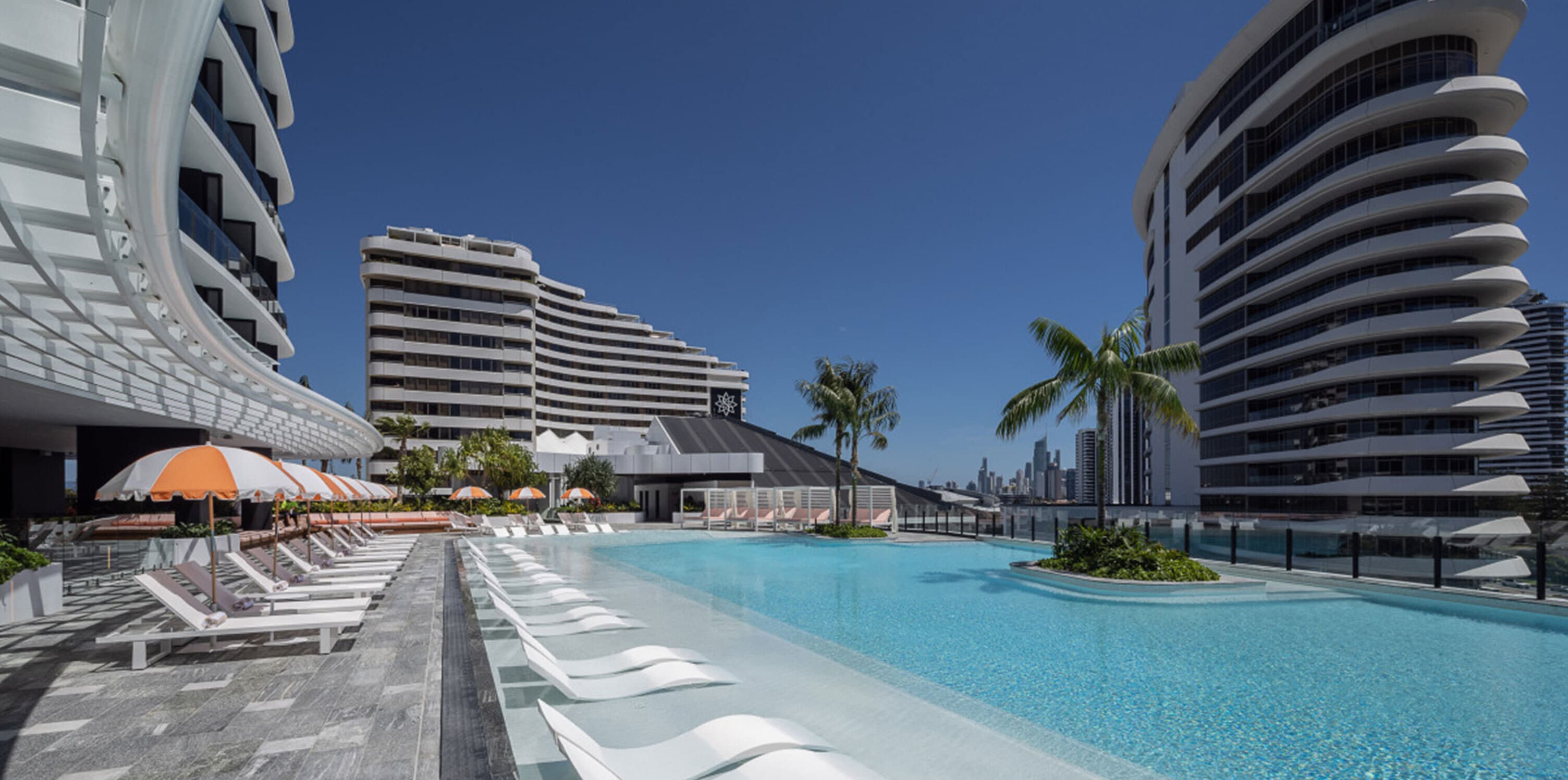Pool deck at The Star Gold Coast.