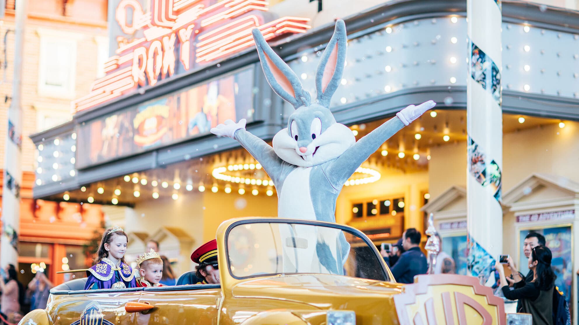 Bugs Bunny character in the parade at Movie World theme park.