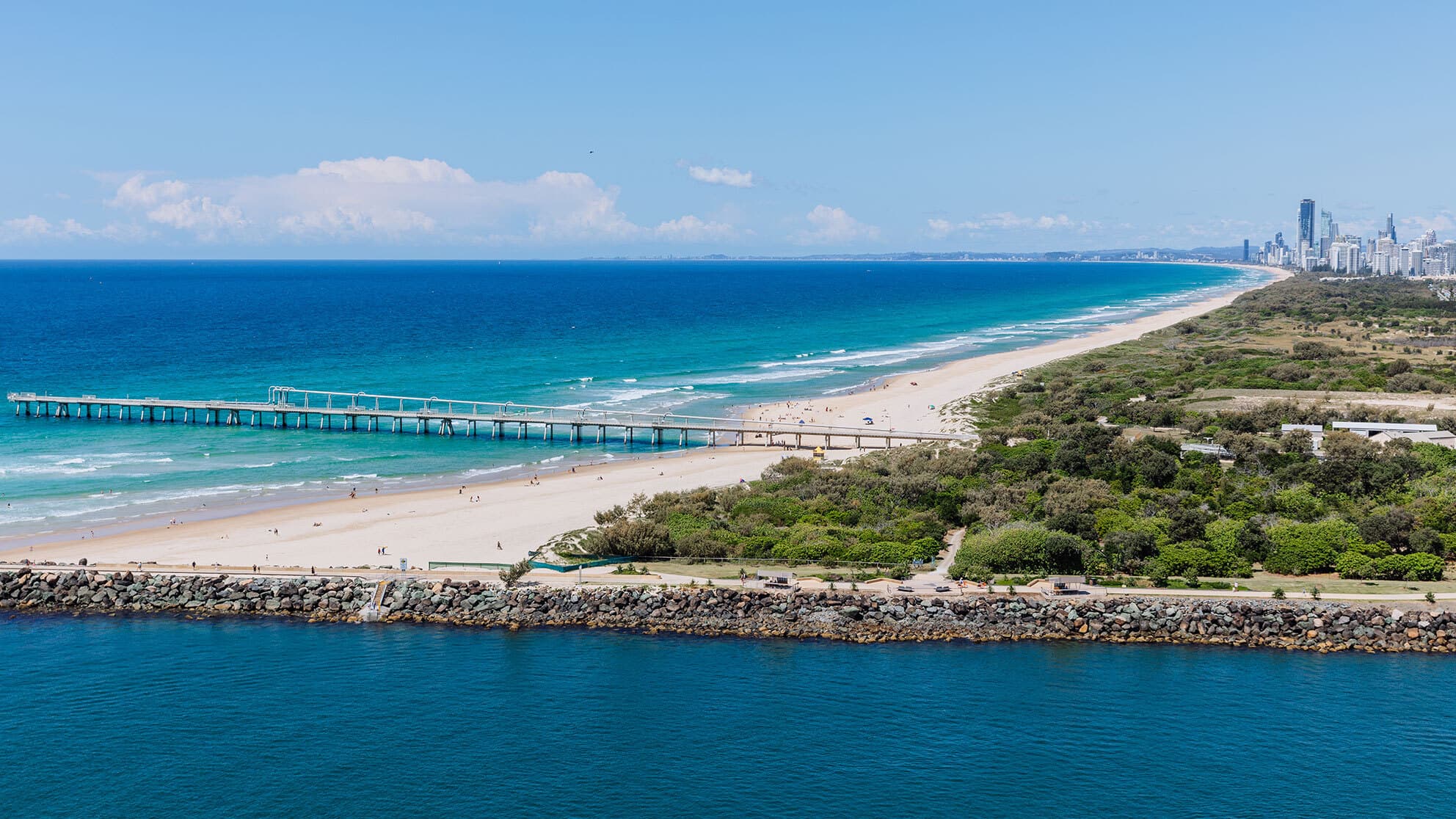 Waterway leading out the ocean along The Spit, Gold Coast.