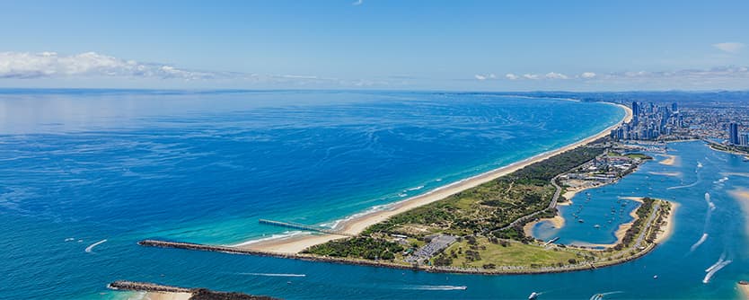 Marine craft at The Spit in the Broadwater.