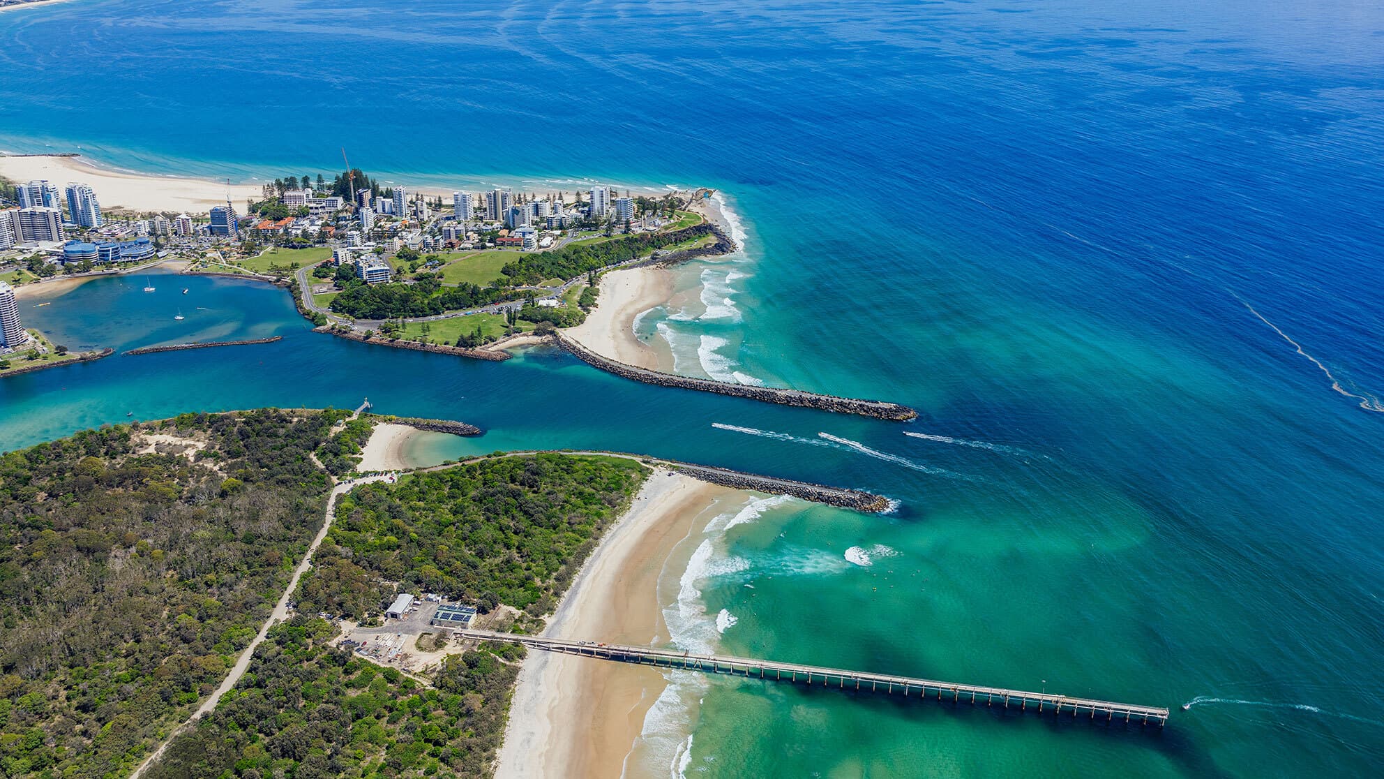 Waterway leading to the ocean at The Spit, Gold Coast.